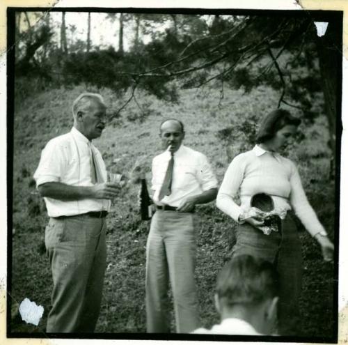 Scan of photograph from Judge Burt Cosgrove photo album.AVK, Paul Fontaine, Faith
