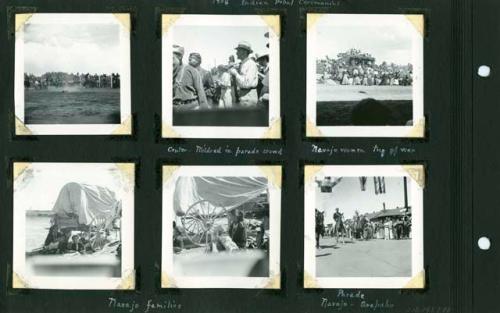 Scan of page from Judge Burt Cosgrove photo album. 1938 Indian Tribal Ceremonial