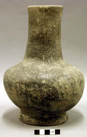 Ceramic vessel, platform base, long neck