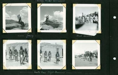 Scan of page from Judge Burt Cosgrove photo album. Indian Tribal Ceremonial