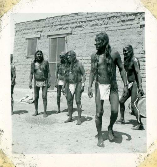 Scan of photograph from Judge Burt Cosgrove photo album. Santa Ana Night Dancers