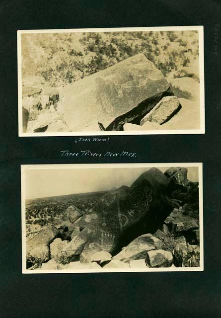 Scan of page from Judge Burt Cosgrove photo album. Three Rivers New Mex.