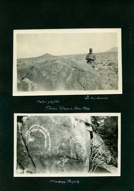 Scan of page from Judge Burt Cosgrove photo album. Three Rivers New. Mex