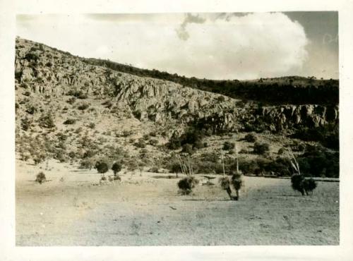 Scan of photograph from Judge Burt Cosgrove photo album.10 room  ruin on east side of Lampbright Canyon below mouth of Rustlero Canyon Grant Co. New Mex.