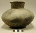 Ceramic vessel, short neck, flared rim, burnished