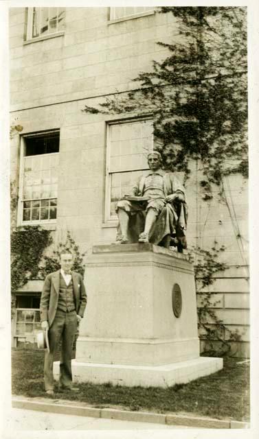 Scan of photograph from Judge Burt Cosgrove photo album.Burton and John Harvard May 1926
