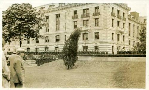 Scan of photograph from Judge Burt Cosgrove photo album. Barracks at Annapolis