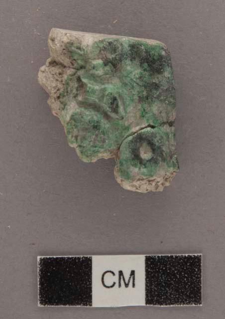 2 fragments of jade flat relief human bust - 27.8x24.8x10.1 mm.