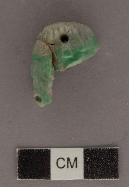 2 fragments of jade human head