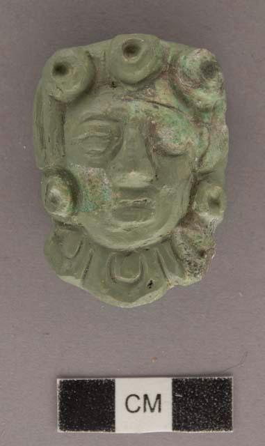 3 fragments of jade human head