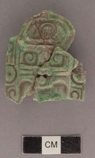 5  fragments of jade headdress - 48.2x41x15.6 mm.