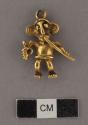 Gold human figurine with hole for suspension (made into earring)
