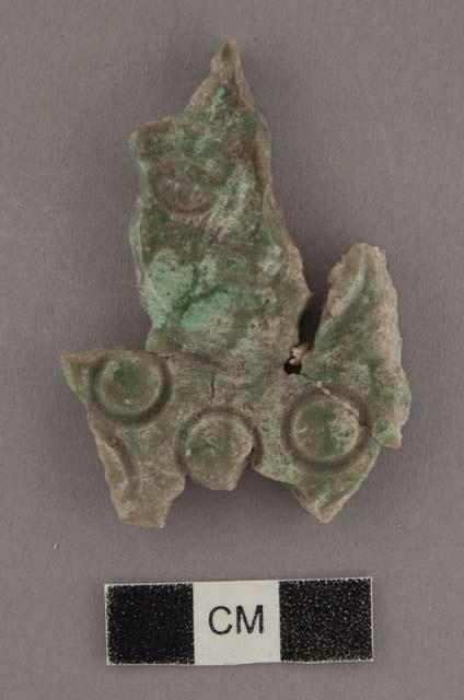 11 fragments of jade plaque (5 assembled, 6 loose)