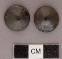 2 silver conchos/buttons, probably Navajo or Apache.