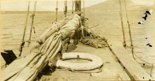 Photograph of ship the 'Kathleen" from deck