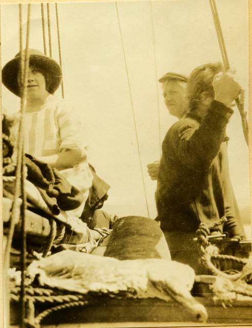 Captain and Mrs. Nielson aboard ship The "Kathleen"