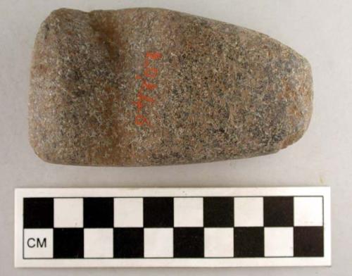 Stone axe with natural indentation on one side