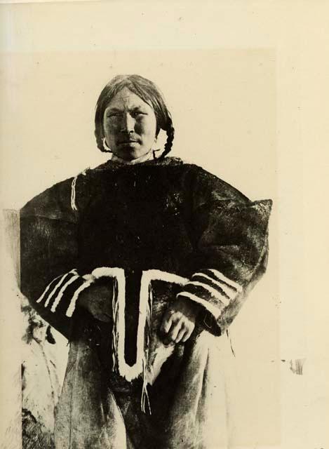 Inuit woman wearing traditional clothing
