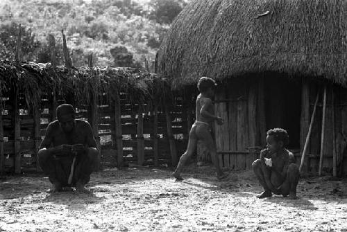 Samuel Putnam negatives, New Guinea. Asokmeke and Tukom and another little boy in Wuperainma II