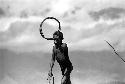 Samuel Putnam negatives, New Guinea. Kousa about to throw a hoop during the game