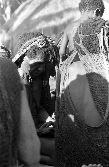 Samuel Putnam negatives, New Guinea; a woman mourning; detail