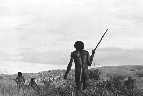 Samuel Putnam negatives, New Guinea; Weaklekek on the field down below the end of the Warabara