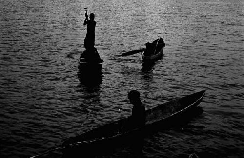 Unidentified Negs - People in canoes, island scenes