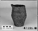 Pitcher-shaped basket from unknown collection. Plain twined.