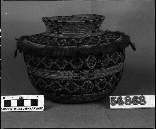 Bottleneck basket. From unknown collection. Coiled, bundle foundation.