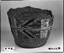 Tightly woven twine weave basket.