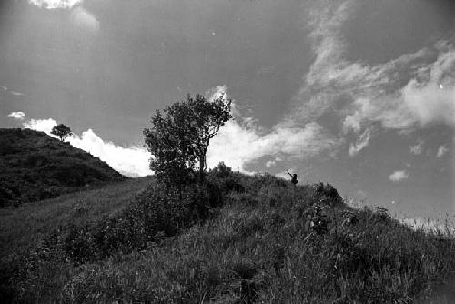 Samuel Putnam negatives, New Guinea; a man sits on the Anelerak