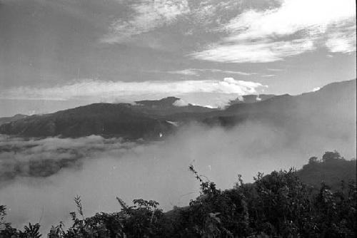 Samuel Putnam negatives, New Guinea;  view to the north;  mist of the valley.