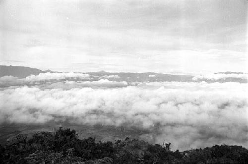 Samuel Putnam negatives, New Guinea;  view to the north;  mist of the valley.