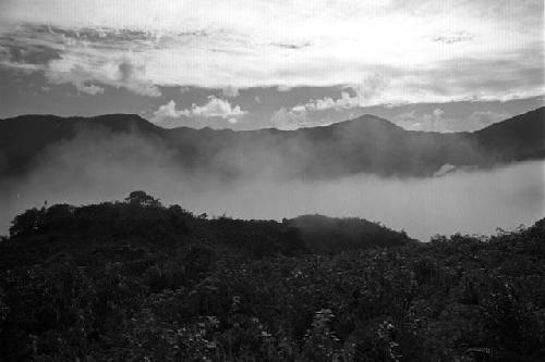 Samuel Putnam negatives, New Guinea; mist in the valley.