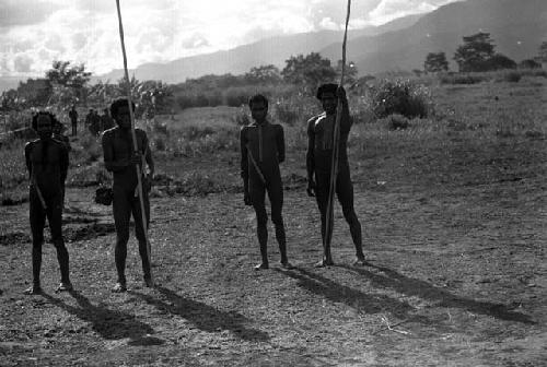 Samuel Putnam negatives, New Guinea; 4 warriors standing