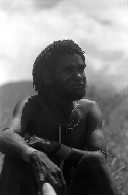 Samuel Putnam negatives, New Guinea; portrait of a man seated