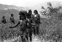 Samuel Putnam negatives, New Guinea; line of women walking towards the camera