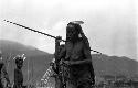 Samuel Putnam negatives, New Guinea; an old woman runs; dancing Etai