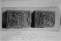 Photo of original and cast of a sculptured sandstone block. Cast made in US National Museum, Washington, D.C., [Smithsonian] for exchange. Size of the block: 17 x 12 inches; 3.5 inches thick.