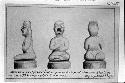 Representation (drawing, three views) of a stone figure, similar to dioute, found in 1902, in the possession of Senor Gernian Hahn. Drawing by Manuel F. Rojas.