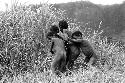 Samuel Putnam negatives, New Guinea; 4 boys wrestling
