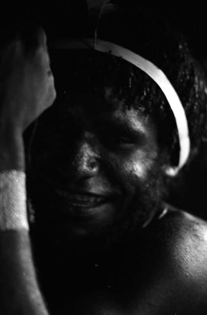 Samuel Putnam negatives, New Guinea; man looking at the camera; portrait