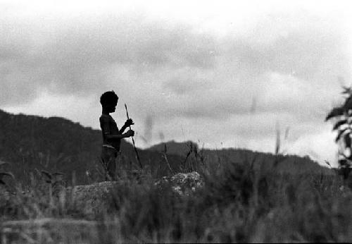 Samuel Putnam negatives, New Guinea; a boy on the Warabara