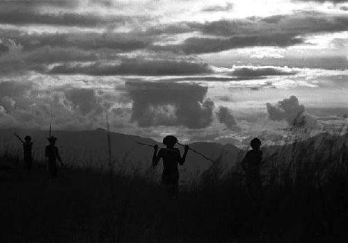 Samuel Putnam negatives, New Guinea; men running along the Warabara