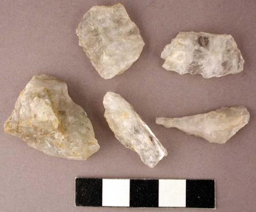 Quartz chipping debris