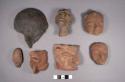 7 pottery head effigies