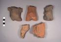 5 miscellaneous pottery body parts