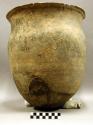 Ceramic vessel, large jar, flared rim, stamped exterior, punctate around rim, me