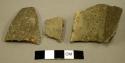 Ceramic rim and body sherds, plain, shell temper