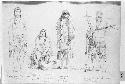 Drawings: "Young girl - Salmon River, Oregon." "Young Married Woman, Forks Klamath and Trinity, Oregon." "Woman and Child, Trinity River." "Young Weit-Spet, Chief, Trinity River."